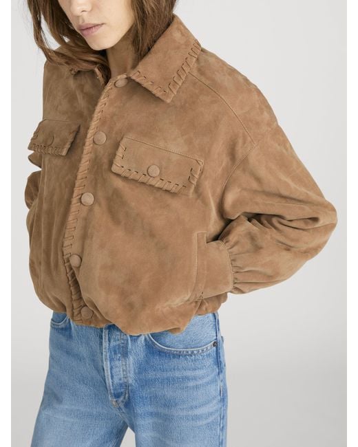 FRAME Natural The Suede Bubble Jacket