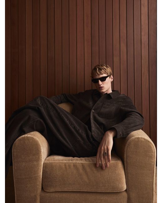 FRAME Brown Suede Bomber Jacket for men