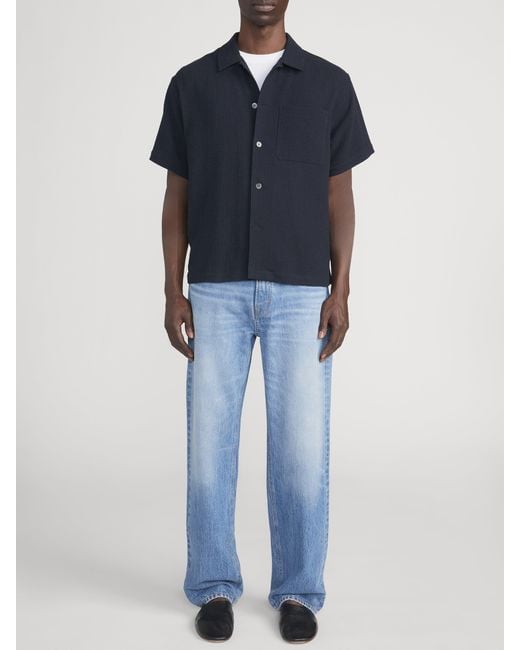 FRAME Blue Open Weave Shirt