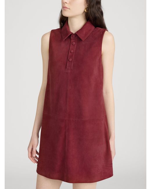 FRAME Red The Suede City Shift Dress