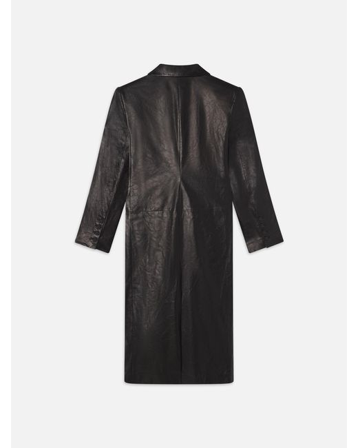 FRAME Black Tailored Leather Coat