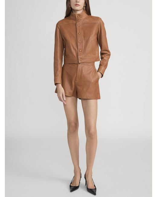 FRAME Brown The Leather Boy Short