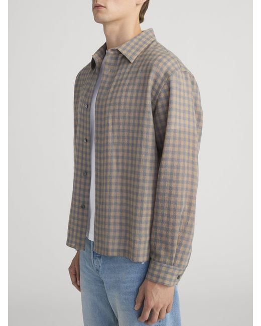 FRAME Natural Light Wool Plaid Shirt for men