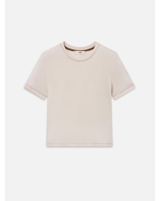 FRAME White The Contrast Stitch Baby Tee
