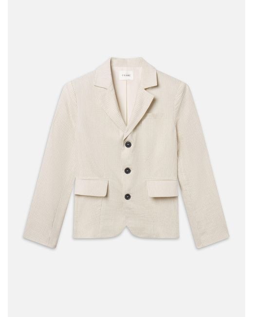 FRAME Natural The Striped Smart Blazer