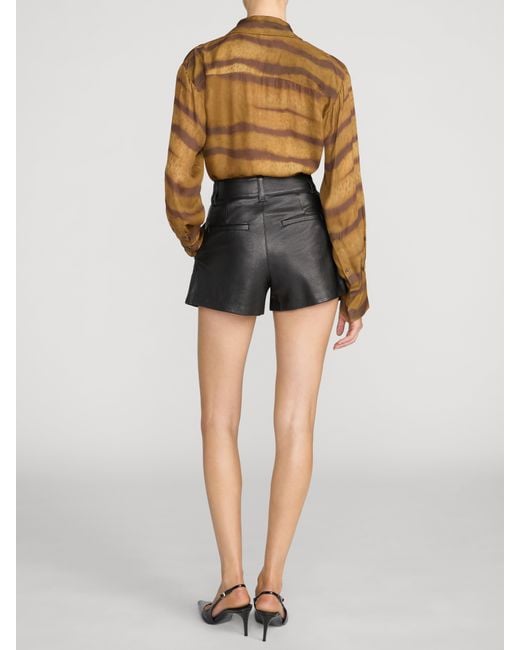 FRAME Brown The Silk Oversized Tie Shirt
