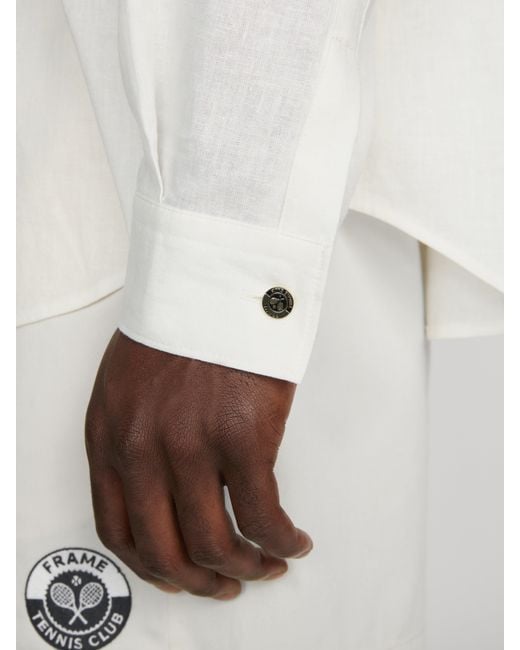 FRAME White Linen Blend Shirt for men
