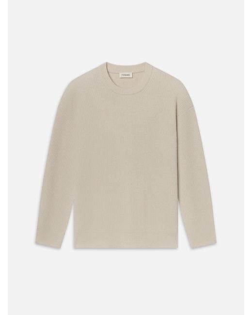FRAME White Ribbed Crewneck Sweater for men