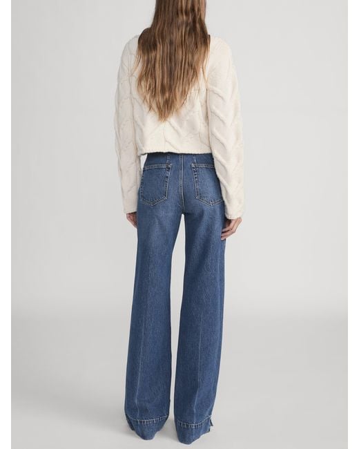 FRAME Blue Wide-Leg Trousers