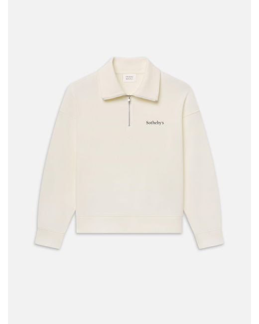 FRAME White Sotheby's Half Zip Sweatshirt for men