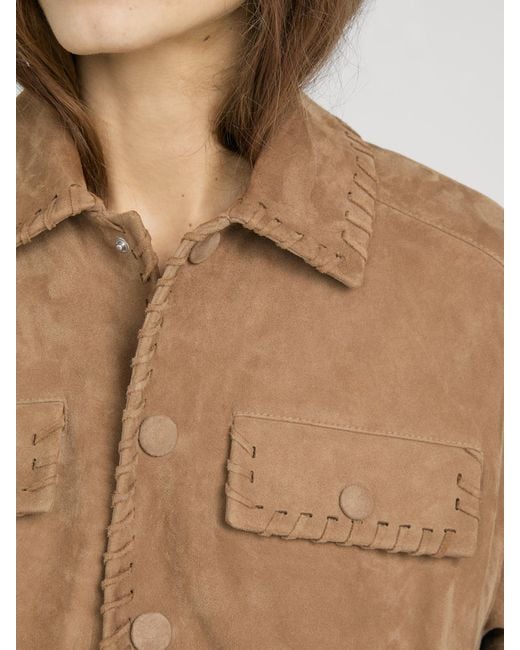FRAME Natural The Suede Bubble Jacket