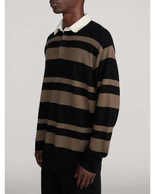 FRAME Black Rugby Polo Sweater for men