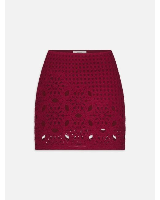 FRAME Red The Postcard Skirt