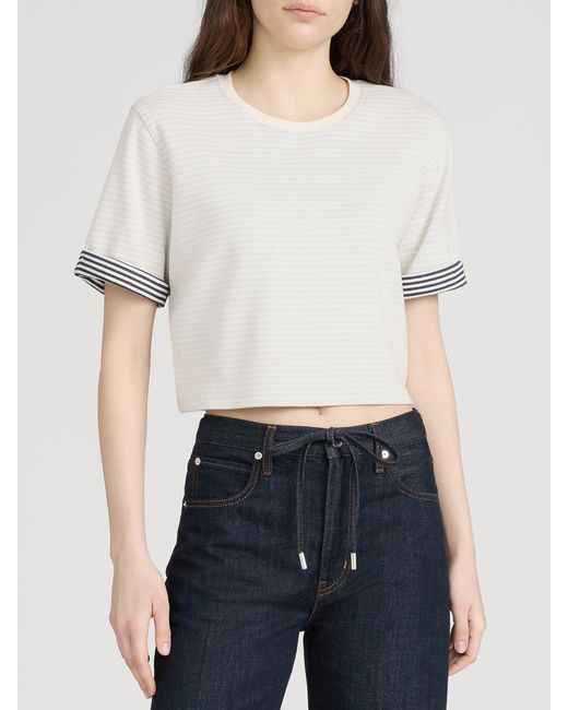 FRAME White The Stripe Cuff Top