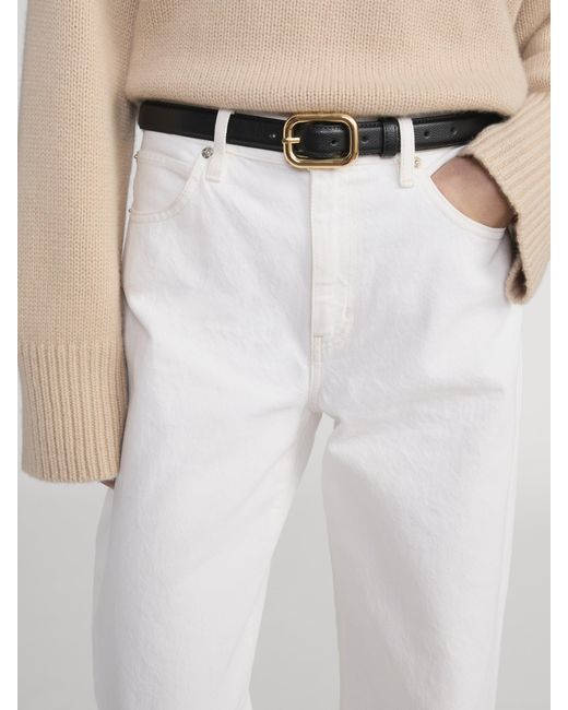 FRAME White The Rounded Buckle Belt
