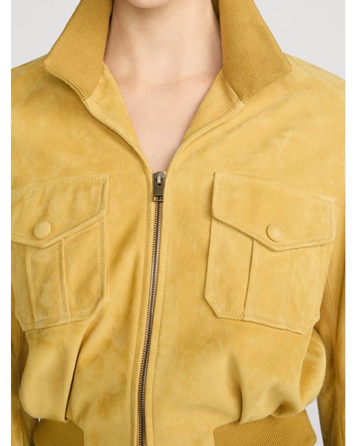 FRAME Yellow The Suede Ace Jacket