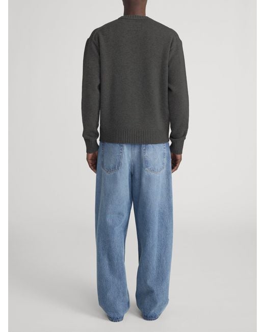 FRAME Gray Cashmere Crewneck Sweater