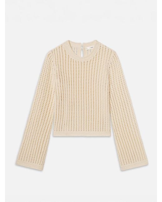 FRAME Natural The Crochet Bell Sweater