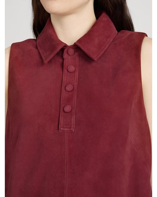 FRAME Red The Suede City Shift Dress