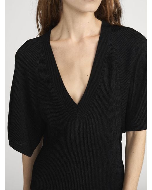FRAME Black The Flounce Dress