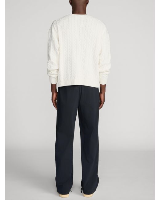 FRAME White Cable Sweater for men