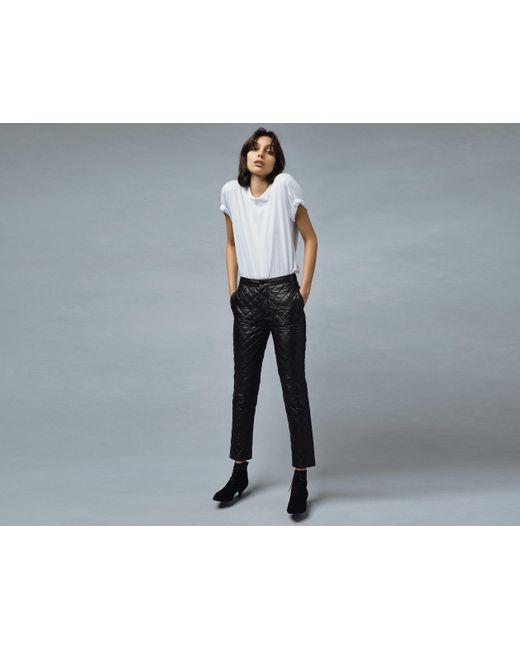 FRAME Quilted Leather Pant in Black | Lyst