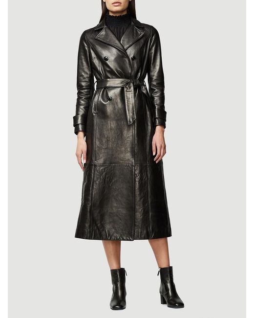 FRAME Black Leather Trench