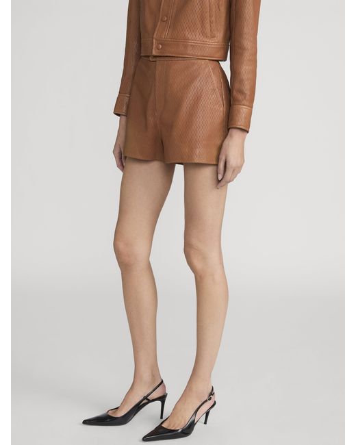 FRAME Brown The Leather Boy Short