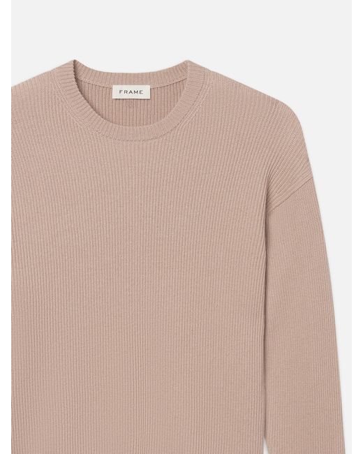 FRAME Natural Ribbed Crewneck Sweater