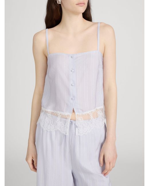 FRAME White The Stripe Lace Cami
