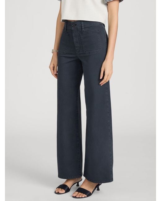 FRAME Blue Le Slim Palazzo Harbor Pocket
