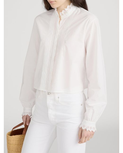 FRAME White The Keepsake Pintuck Blouse