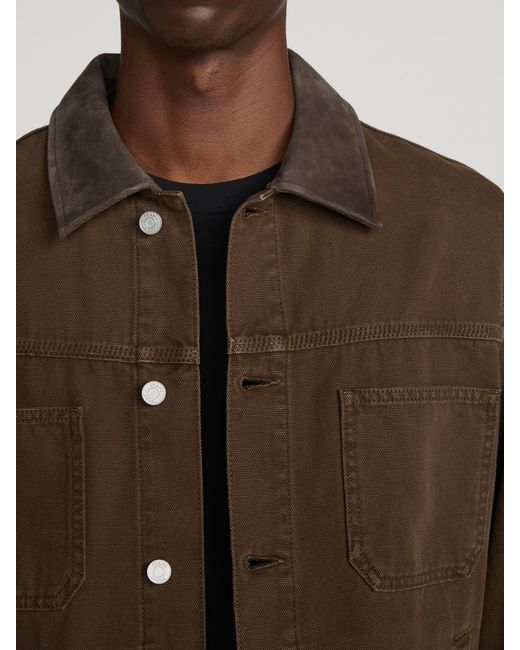 FRAME Brown Canvas Utility Jacket for men