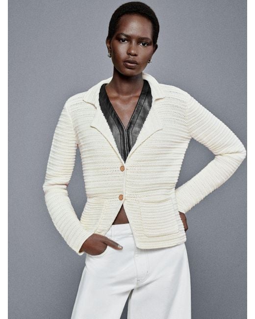 FRAME White The Crochet Blazer