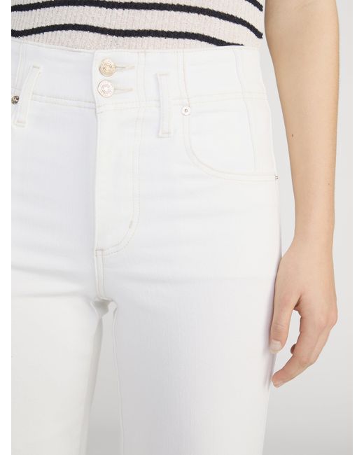 FRAME White The Seamed Wide Trouser Crop