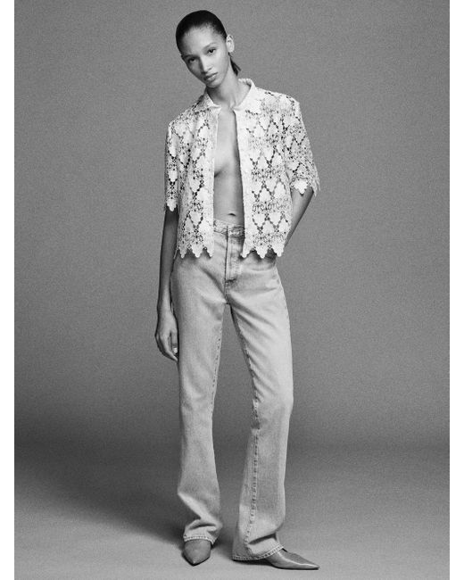 FRAME White The Lace Button Up Shirt