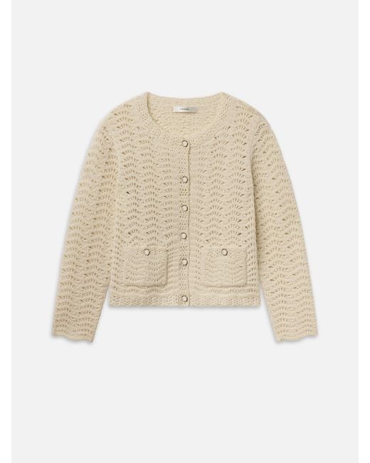 FRAME White The Chevron Knit Cardi