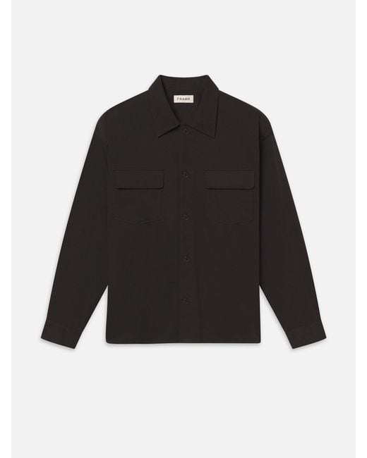 FRAME Black Double Pocket Overshirt