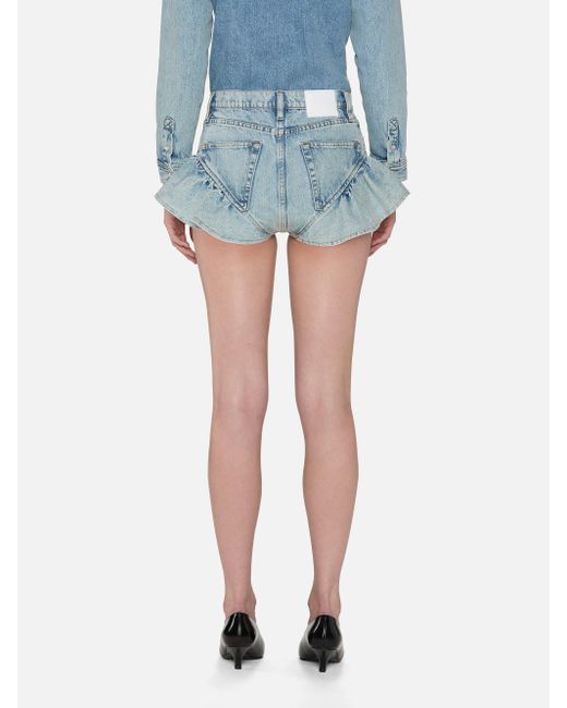 FRAME Blue The Ruffle Bloomer