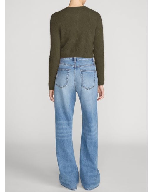 FRAME Green The Cashmere Airy Teddy Cardi