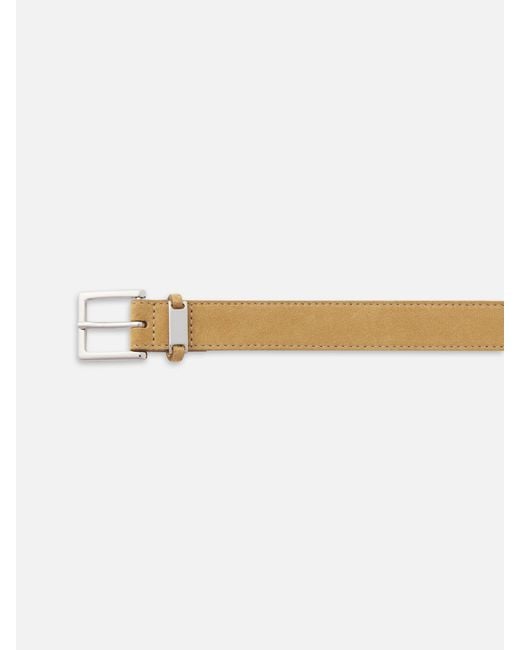 FRAME White The Suede Square Buckle Belt