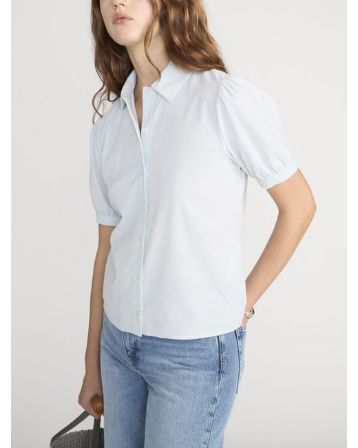 FRAME Blue The Cord Staple Blouse