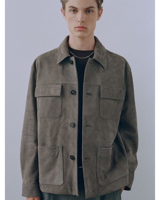 FRAME Brown Suede Chore Coat for men