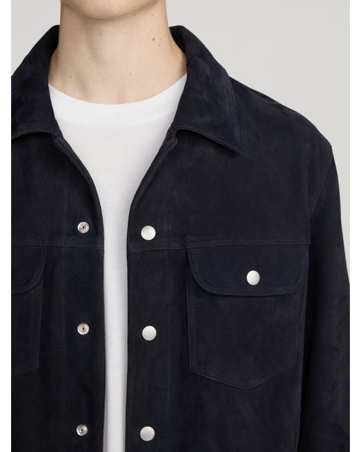 FRAME Blue Suede Trucker Jacket for men