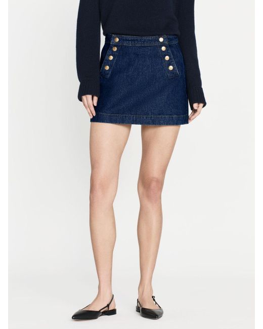 FRAME Blue Sailor Snap Skirt