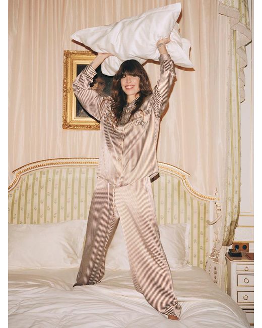 FRAME Natural Ritz Striped Pajama Shirt