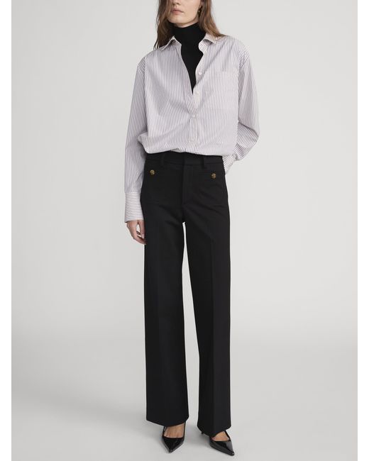FRAME Black The Slim Palazzo Trouser