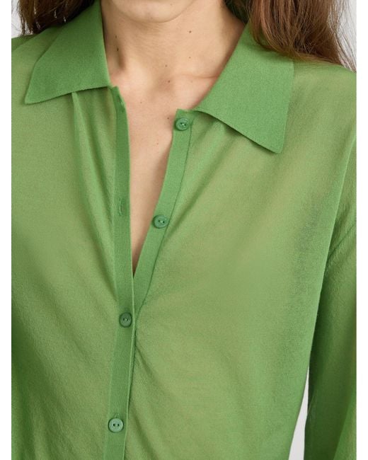 FRAME Green The Collared Cardi