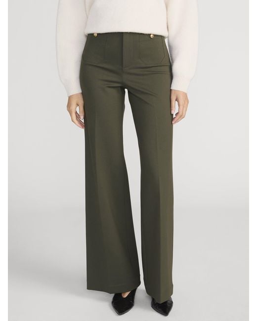FRAME Green The Slim Palazzo Trouser