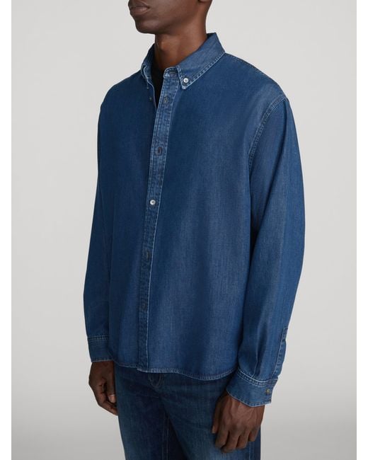 FRAME Blue Classic Denim Shirt for men